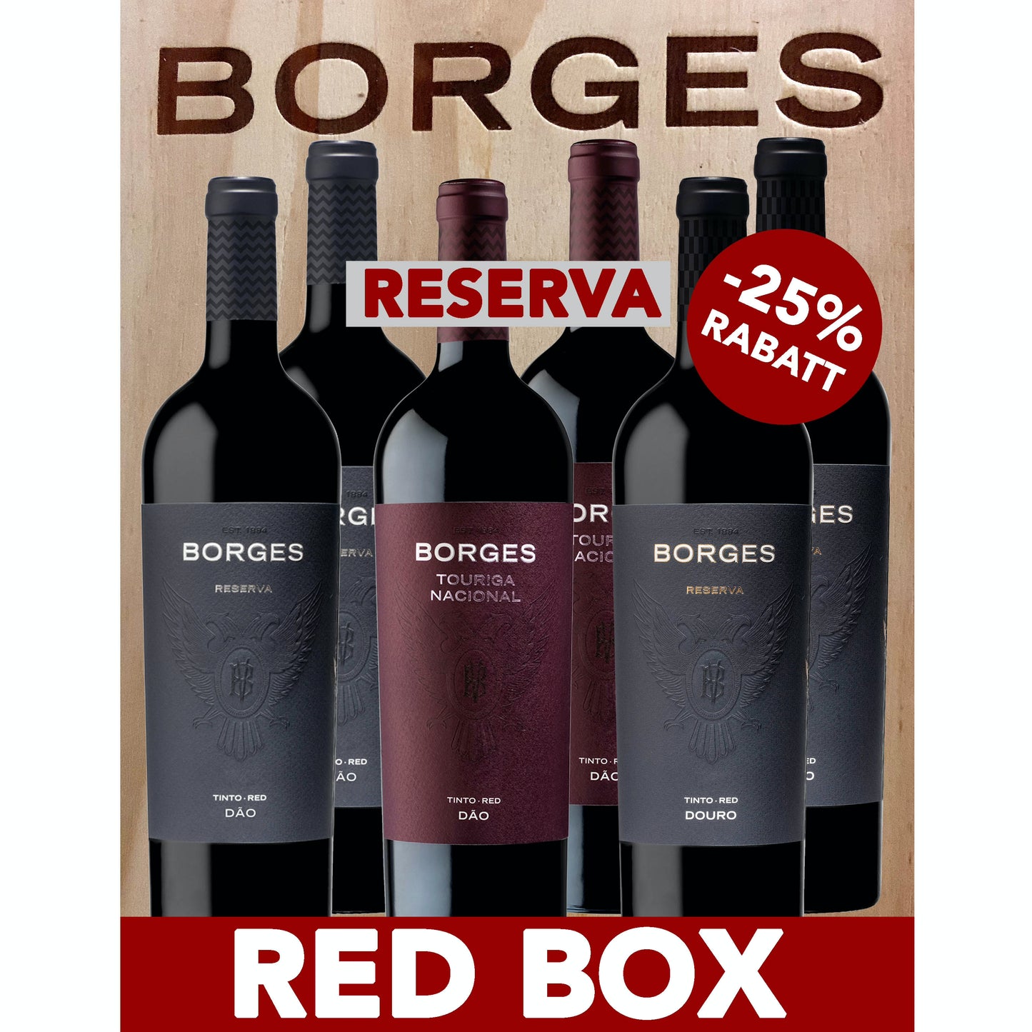 RED BOX - Die 3 Reserva Weine von Vinhos Borges